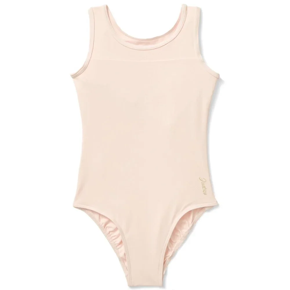 Justice Girls L Cap Keyhole Back Dance Gymnastics Pink Leotard SIZE 12-14 NEW